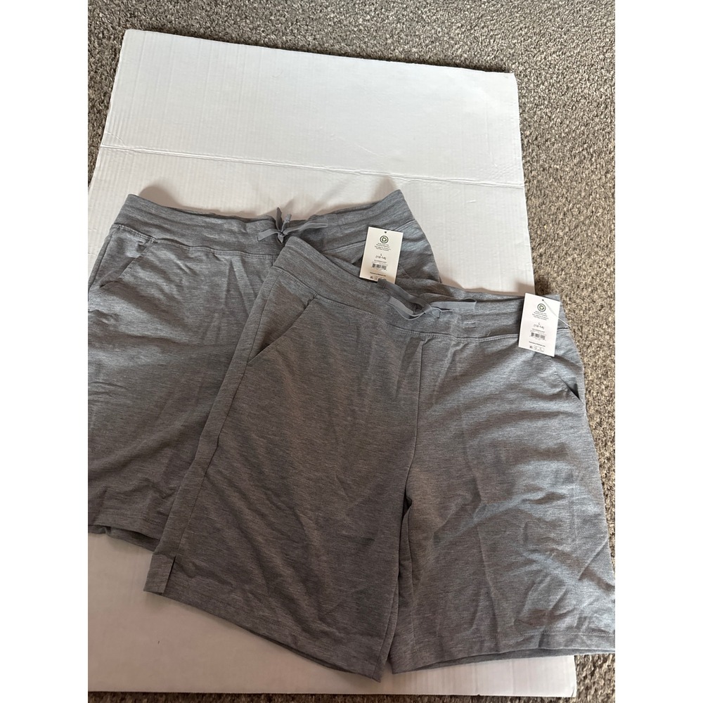 Athletic Works Womens Bermuda Shorts 2 Pack Grey Heather Large 12-14 NWT